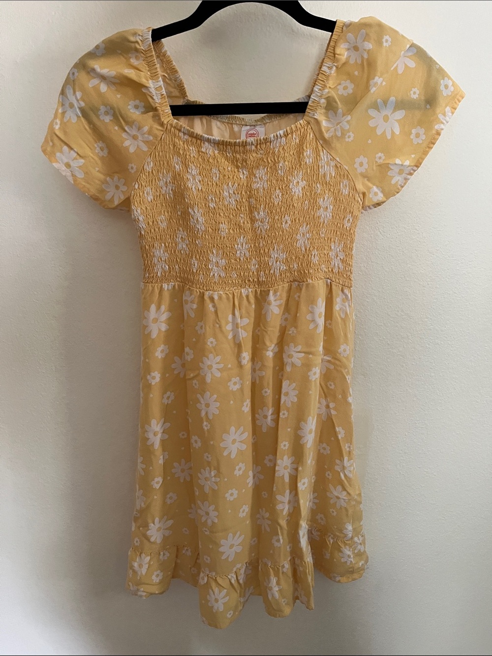 wonder nation Yellow Daisy Smocked Square-Neck Dress